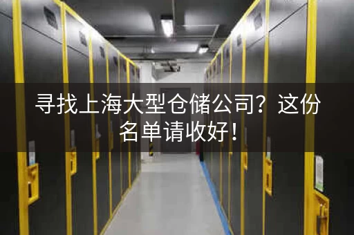 寻找上海大型仓储公司？这份名单请收好！