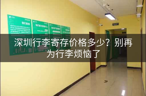 深圳行李寄存价格多少？别再为行李烦恼了