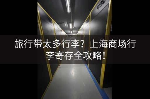 旅行带太多行李？上海商场行李寄存全攻略！