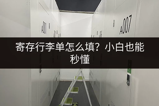 寄存行李单怎么填？小白也能秒懂