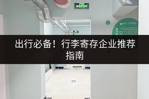 出行必备！行李寄存企业推荐指南