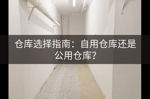 仓库选择指南：自用仓库还是公用仓库？
