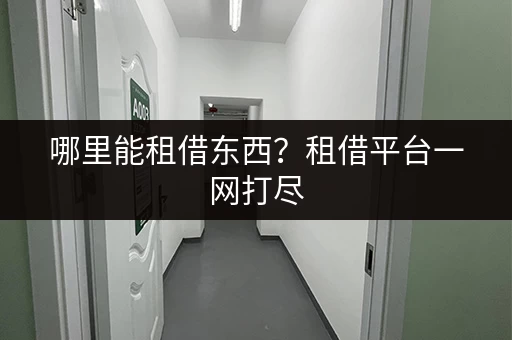 哪里能租借东西？租借平台一网打尽