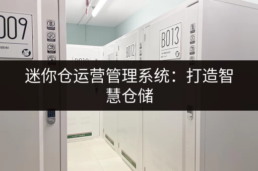 迷你仓运营管理系统：打造智慧仓储，优化体验