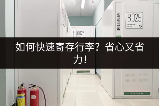 如何快速寄存行李?省心又省力! 如何快速寄存行李?省心又省力!