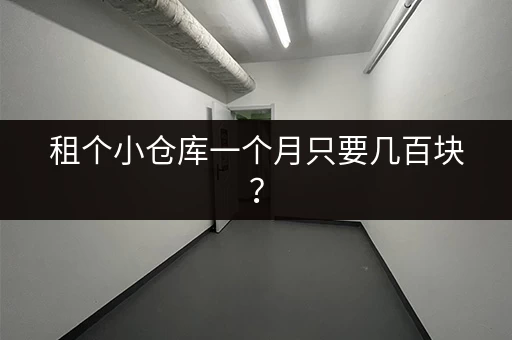 租个小仓库一个月只要几百块？