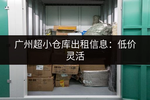 广州超小仓库出租信息：低价灵活，满足您的仓储需求