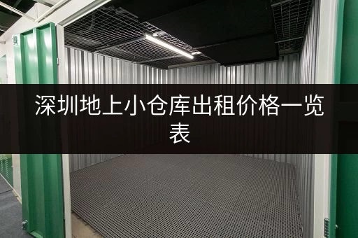 深圳地上小仓库出租价格一览表，帮你快速找到合适的仓库！