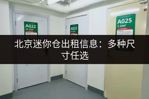 北京迷你仓出租信息：多种尺寸任选，安全可靠，方便快捷！