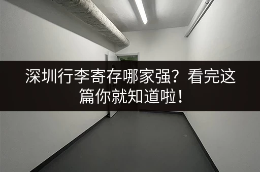 深圳行李寄存哪家强？看完这篇你就知道啦！