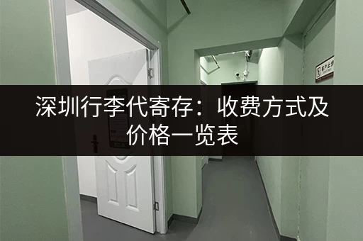 深圳行李代寄存：收费方式及价格一览表