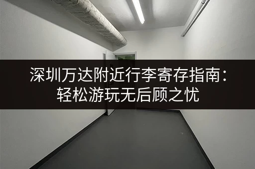 深圳万达附近行李寄存指南：轻松游玩无后顾之忧