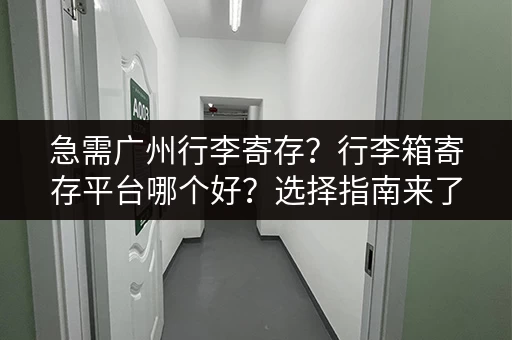 急需广州行李寄存？行李箱寄存平台哪个好？选择指南来了