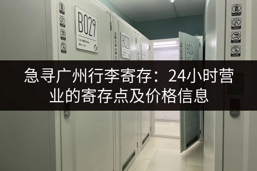 急寻广州行李寄存：24小时营业的寄存点及价格信息