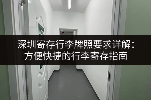 深圳寄存行李牌照要求详解：方便快捷的行李寄存指南