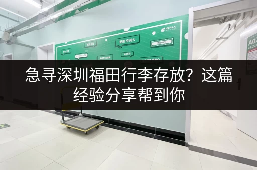 急寻深圳福田行李存放？这篇经验分享帮到你