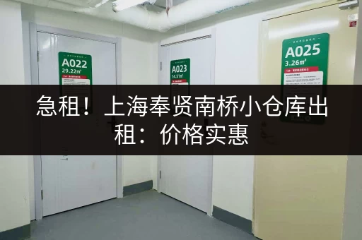 急租！上海奉贤南桥小仓库出租：价格实惠，位置优越！