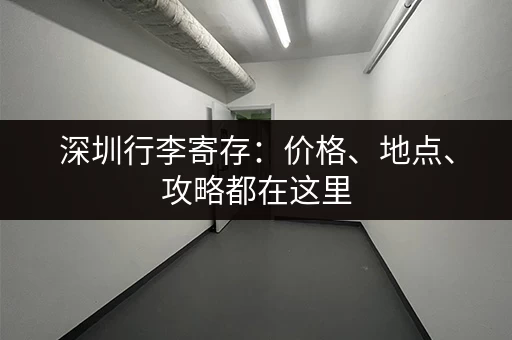 深圳行李寄存：价格、地点、攻略都在这里