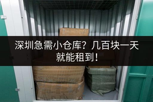 深圳急需小仓库？几百块一天就能租到！