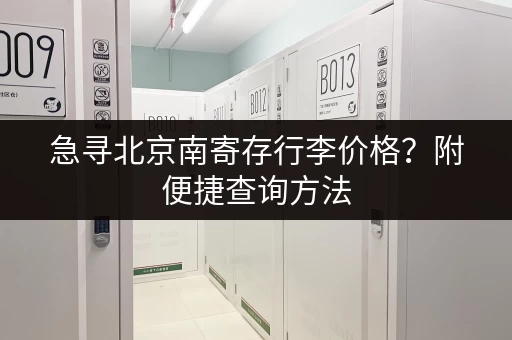 急寻北京南寄存行李价格？附便捷查询方法