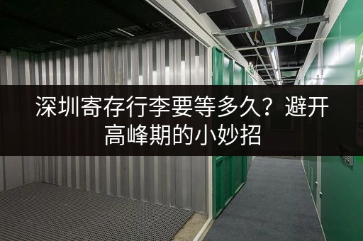 深圳寄存行李要等多久？避开高峰期的小妙招