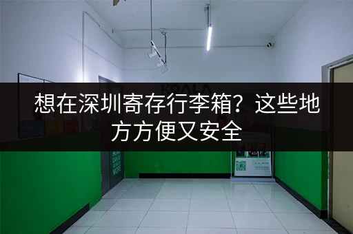 想在深圳寄存行李箱？这些地方方便又安全