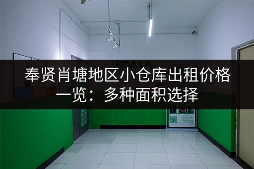 奉贤肖塘地区小仓库出租价格一览：多种面积选择，灵活租期