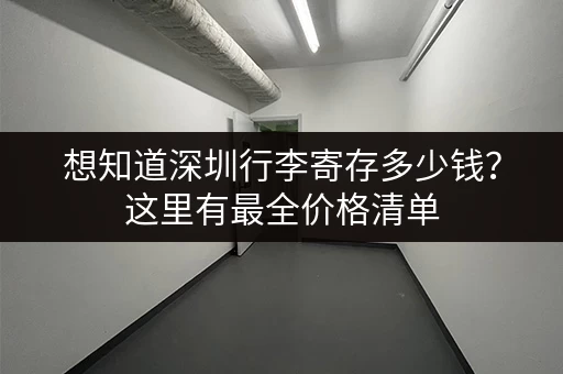 想知道深圳行李寄存多少钱？这里有最全价格清单