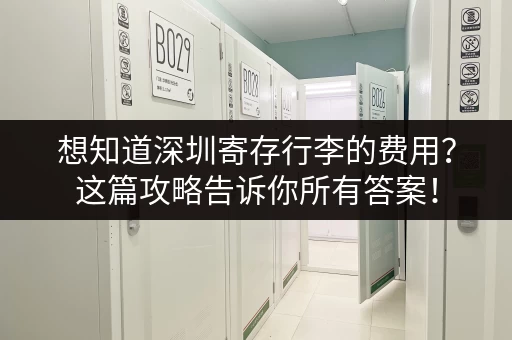 想知道深圳寄存行李的费用？这篇攻略告诉你所有答案！