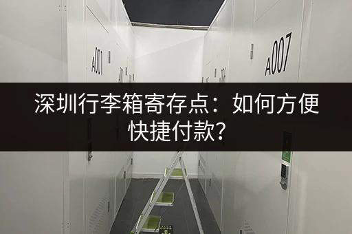 深圳行李箱寄存点：如何方便快捷付款？