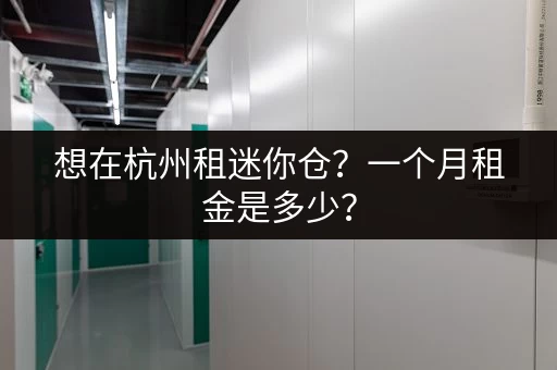 想在杭州租迷你仓？一个月租金是多少？