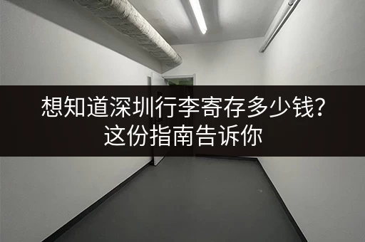 想知道深圳行李寄存多少钱？这份指南告诉你