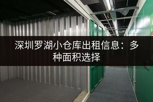 深圳罗湖小仓库出租信息：多种面积选择，任您挑选