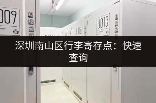 深圳南山区行李寄存点：快速查询，预订方便的寄存平台