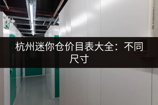 杭州迷你仓价目表大全：不同尺寸，不同价格