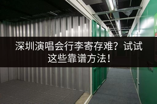 深圳演唱会行李寄存难？试试这些靠谱方法！