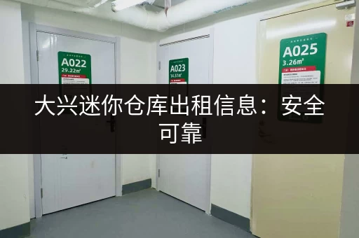 大兴迷你仓库出租信息：安全可靠，价格实惠，多种类型可选