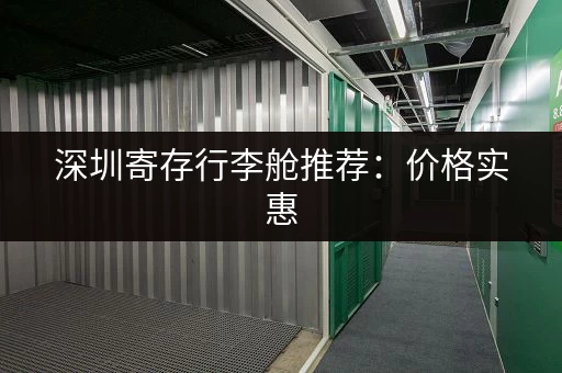 深圳寄存行李舱推荐：价格实惠，方便快捷，多种地点可选