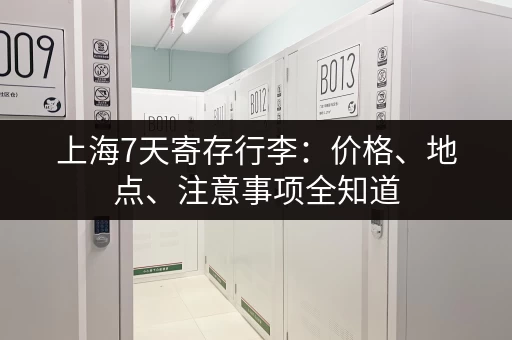 上海7天寄存行李：价格、地点、注意事项全知道