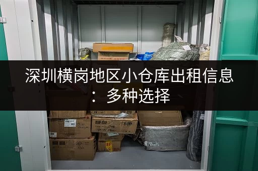 深圳横岗地区小仓库出租信息：多种选择，快速找到