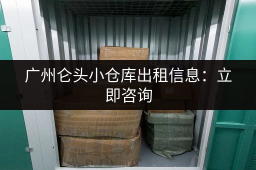 广州仑头小仓库出租信息：立即咨询，快速找到合适的仓库