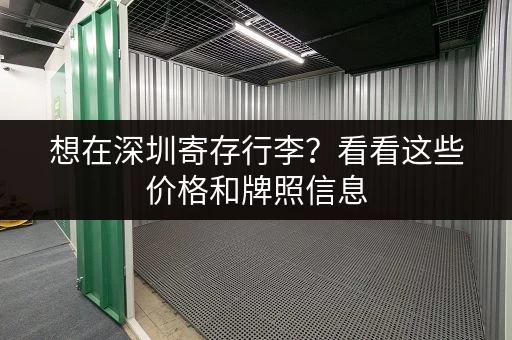 想在深圳寄存行李？看看这些价格和牌照信息