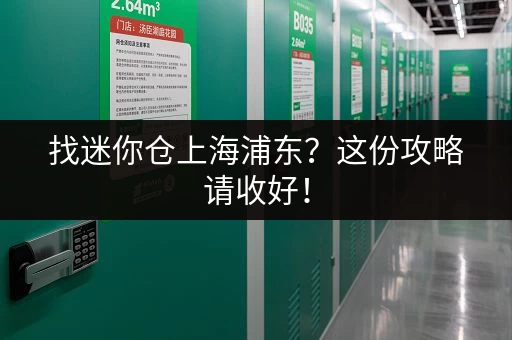 上海浦东迷你仓小仓库出租多少钱一个月？帮你找到合适的仓库