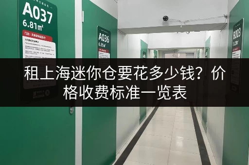 租上海迷你仓要花多少钱？价格收费标准一览表