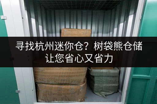 寻找杭州迷你仓？树袋熊仓储让您省心又省力