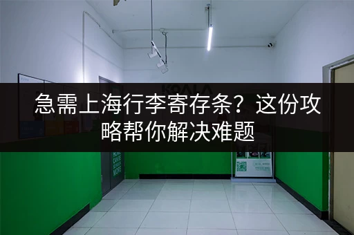 急需上海行李寄存条？这份攻略帮你解决难题