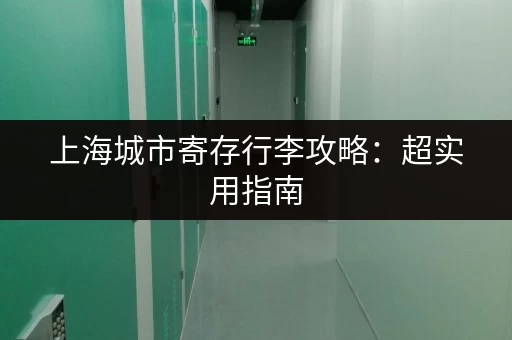 上海城市寄存行李攻略：超实用指南，轻轻松松玩转魔都