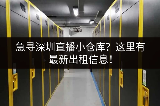 急寻深圳直播小仓库？这里有最新出租信息！