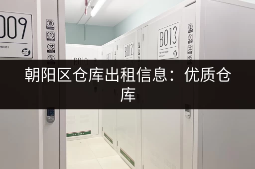 朝阳区仓库出租信息：优质仓库，满足您的仓储需求