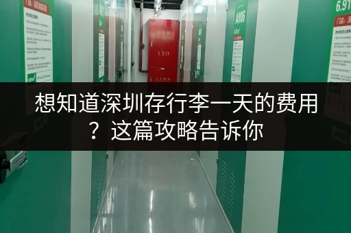 想知道深圳存行李一天的费用？这篇攻略告诉你